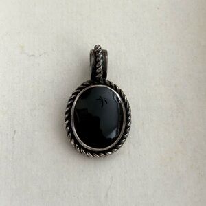 Sterling Silver Onyx Pendant Vintage